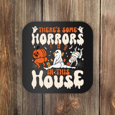 Theres Some Horrors In This House Ghost Pumpkin Halloween Coaster