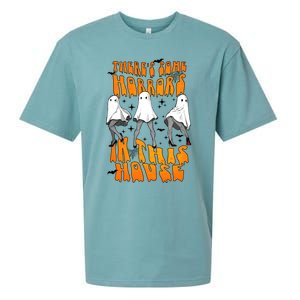 Theres Some Horrors In This House Funny Ghost Halloween Great Gift Sueded Cloud Jersey T-Shirt