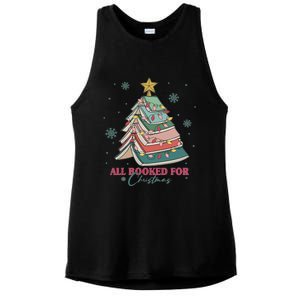 All Booked For Christmas, Christmas Book Tree Light, Funny Christmas,Christmas Gift, Christmas In July Ladies PosiCharge Tri-Blend Wicking Tank