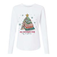 All Booked For Christmas, Christmas Book Tree Light, Funny Christmas,Christmas Gift, Christmas In July Womens Cotton Relaxed Long Sleeve T-Shirt