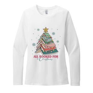 All Booked For Christmas, Christmas Book Tree Light, Funny Christmas,Christmas Gift, Christmas In July Womens CVC Long Sleeve Shirt