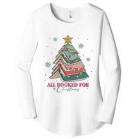 All Booked For Christmas, Christmas Book Tree Light, Funny Christmas,Christmas Gift, Christmas In July Women's Perfect Tri Tunic Long Sleeve Shirt