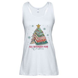 All Booked For Christmas, Christmas Book Tree Light, Funny Christmas,Christmas Gift, Christmas In July Ladies Essential Flowy Tank