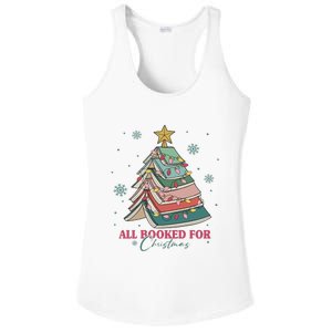 All Booked For Christmas, Christmas Book Tree Light, Funny Christmas,Christmas Gift, Christmas In July Ladies PosiCharge Competitor Racerback Tank