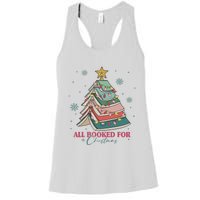 All Booked For Christmas, Christmas Book Tree Light, Funny Christmas,Christmas Gift, Christmas In July Women's Racerback Tank