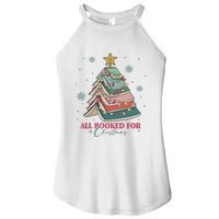 All Booked For Christmas, Christmas Book Tree Light, Funny Christmas,Christmas Gift, Christmas In July Women's Perfect Tri Rocker Tank