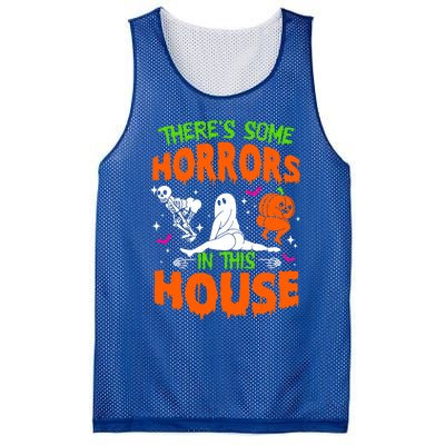 Theres Some Horrors In This House Funny Halloween Funny Gift Mesh Reversible Basketball Jersey Tank