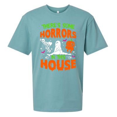 Theres Some Horrors In This House Funny Halloween Funny Gift Sueded Cloud Jersey T-Shirt