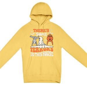 Theres Some Horrors In This House Ghost Pumpkin Halloween Premium Pullover Hoodie