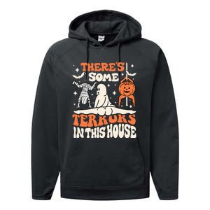 Theres Some Horrors In This House Ghost Pumpkin Halloween Performance Fleece Hoodie