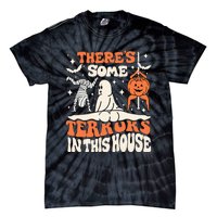 Theres Some Horrors In This House Ghost Pumpkin Halloween Tie-Dye T-Shirt