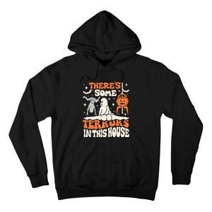 Theres Some Horrors In This House Ghost Pumpkin Halloween Tall Hoodie