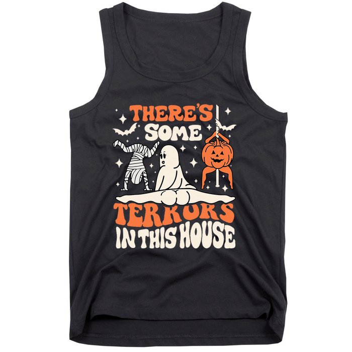 Theres Some Horrors In This House Ghost Pumpkin Halloween Tank Top