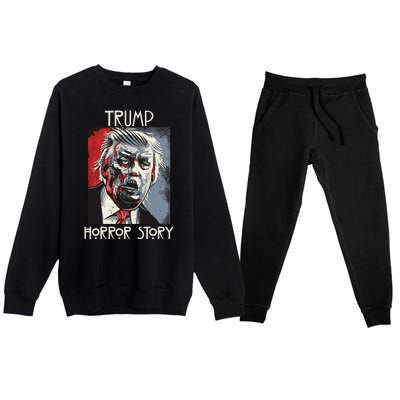 American Trump Horror Horror Story 2016 Zombie Election Premium Crewneck Sweatsuit Set