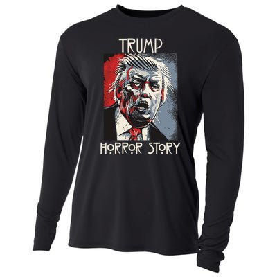 American Trump Horror Horror Story 2016 Zombie Election Cooling Performance Long Sleeve Crew