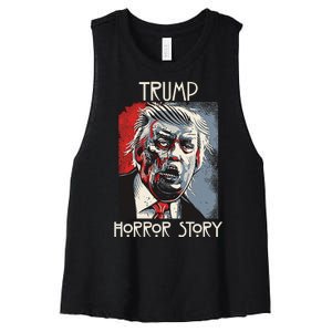 American Trump Horror Horror Story 2016 Zombie Election Women's Racerback Cropped Tank