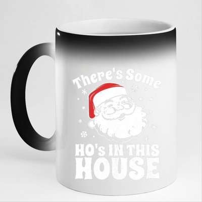 ThereS Some HoS In This House Funny Christmas In July Gift 11oz Black Color Changing Mug