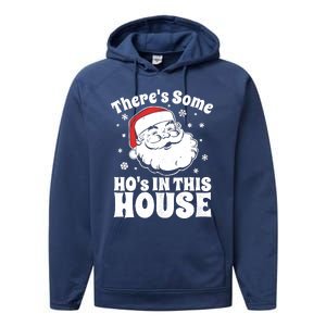 ThereS Some HoS In This House Funny Christmas In July Gift Performance Fleece Hoodie