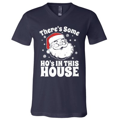 ThereS Some HoS In This House Funny Christmas In July Gift V-Neck T-Shirt