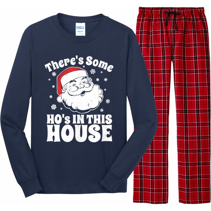 ThereS Some HoS In This House Funny Christmas In July Gift Long Sleeve Pajama Set