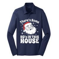 ThereS Some HoS In This House Funny Christmas In July Gift Silk Touch Performance Long Sleeve Polo