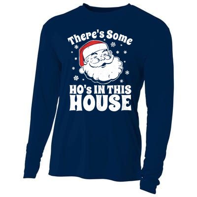 ThereS Some HoS In This House Funny Christmas In July Gift Cooling Performance Long Sleeve Crew