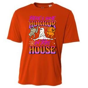 Theres Some Horrors In This House Ghost Pumpkin Halloween Gift Cooling Performance Crew T-Shirt