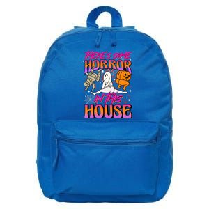 Theres Some Horrors In This House Ghost Pumpkin Halloween Gift 16 in Basic Backpack