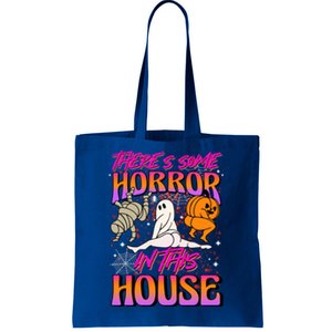 Theres Some Horrors In This House Ghost Pumpkin Halloween Gift Tote Bag