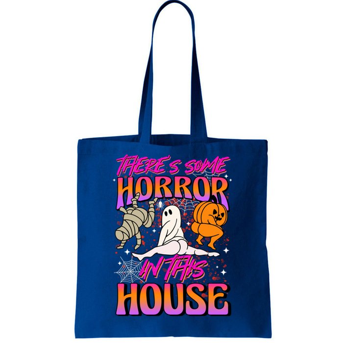 Theres Some Horrors In This House Ghost Pumpkin Halloween Gift Tote Bag