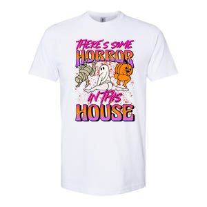 Theres Some Horrors In This House Ghost Pumpkin Halloween Gift Softstyle CVC T-Shirt