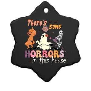 Theres Some Horrors In This House Ghost Pumpkin Halloween Cool Gift Ceramic Star Ornament