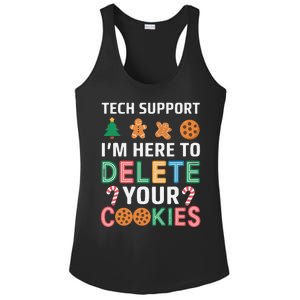 Tech Support Here To Delete Cookies Xmas Christmas Ladies PosiCharge Competitor Racerback Tank