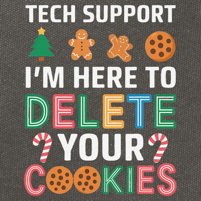 Tech Support Here To Delete Cookies Xmas Christmas Cotton Canvas Backpack