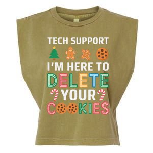 Tech Support Here To Delete Cookies Xmas Christmas Garment-Dyed Women's Muscle Tee