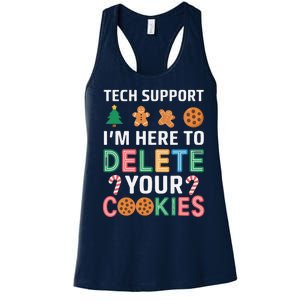 Tech Support Here To Delete Cookies Xmas Christmas Women's Racerback Tank