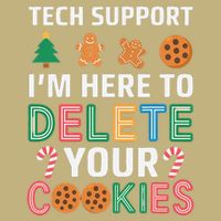 Tech Support Here To Delete Cookies Xmas Christmas Cooling Performance Crew T-Shirt