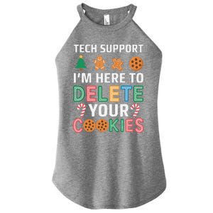 Tech Support Here To Delete Cookies Xmas Christmas Women's Perfect Tri Rocker Tank