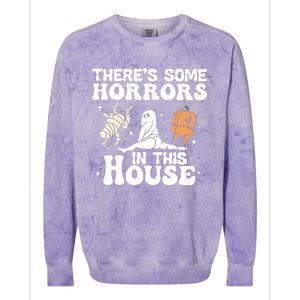 There’s Some Horrors In This House Funny Halloween Colorblast Crewneck Sweatshirt