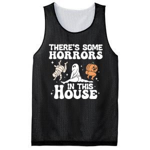 There’s Some Horrors In This House Funny Halloween Mesh Reversible Basketball Jersey Tank