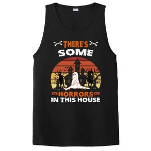 Theres Some Horrors In This House Funny Retro Halloween PosiCharge Competitor Tank