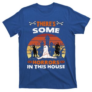 Theres Some Horrors In This House Funny Retro Halloween T-Shirt