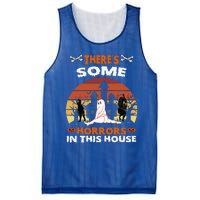 Theres Some Horrors In This House Funny Retro Halloween Mesh Reversible Basketball Jersey Tank