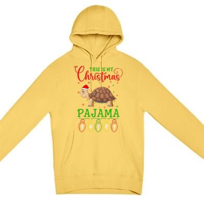 Turtle Santa Hat Xmas Light This Is My Christmas Pajama Meaningful Gift Premium Pullover Hoodie