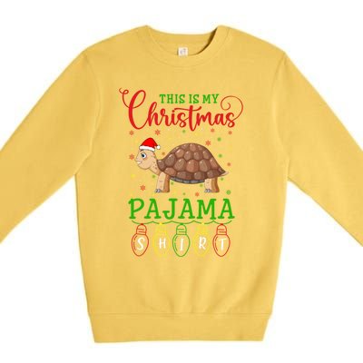 Turtle Santa Hat Xmas Light This Is My Christmas Pajama Meaningful Gift Premium Crewneck Sweatshirt