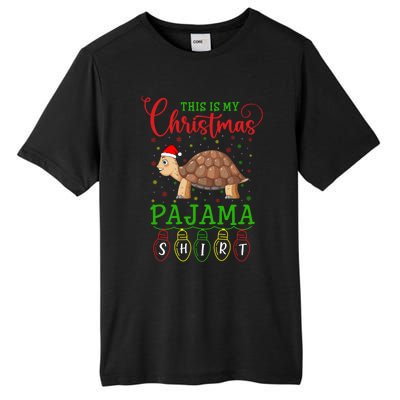 Turtle Santa Hat Xmas Light This Is My Christmas Pajama Meaningful Gift Tall Fusion ChromaSoft Performance T-Shirt