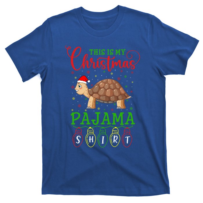 Turtle Santa Hat Xmas Light This Is My Christmas Pajama Meaningful Gift T-Shirt