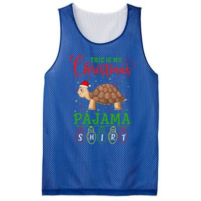 Turtle Santa Hat Xmas Light This Is My Christmas Pajama Meaningful Gift Mesh Reversible Basketball Jersey Tank