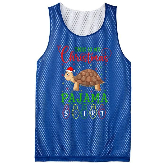 Turtle Santa Hat Xmas Light This Is My Christmas Pajama Meaningful Gift Mesh Reversible Basketball Jersey Tank