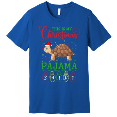 Turtle Santa Hat Xmas Light This Is My Christmas Pajama Meaningful Gift Premium T-Shirt